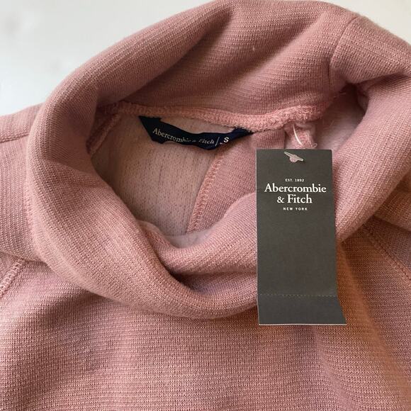 NEW Abercrombie & Fitch Pink Button Back Split Sweatshirt - Picture 3 of 5